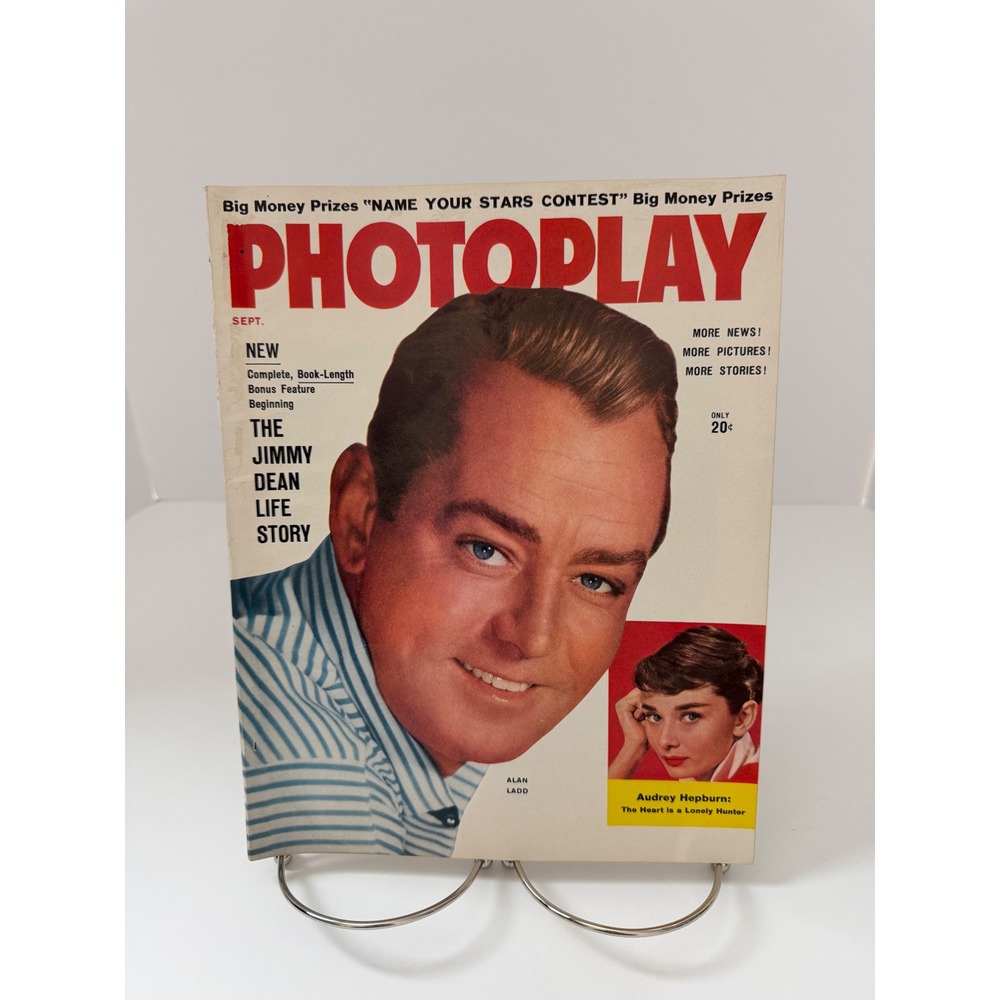 Vintage Photoplay Magazine September 1956 Alan Ladd Audrey Hepburn James Dean